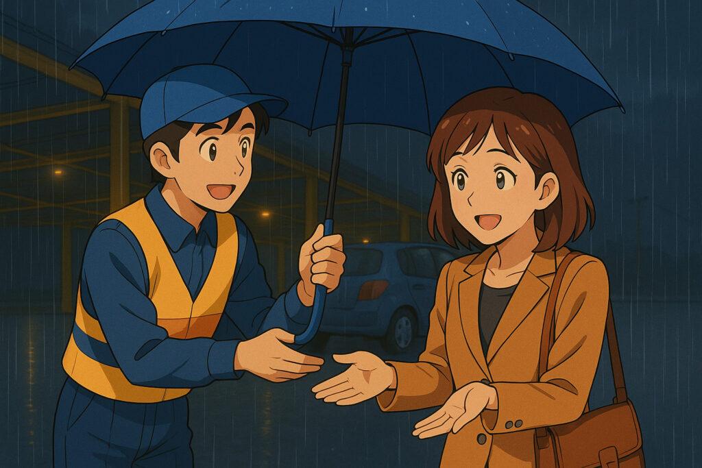 傘を貸します